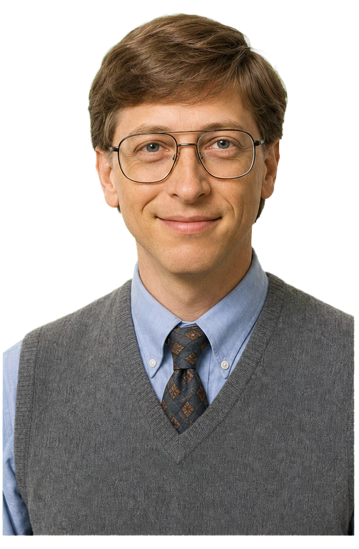 Bill Gates upper-body agent artwork