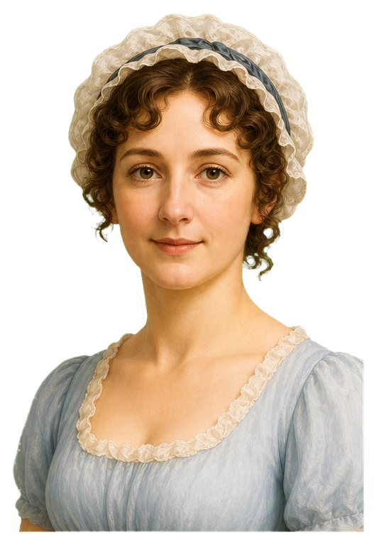Jane Austen upper-body agent artwork